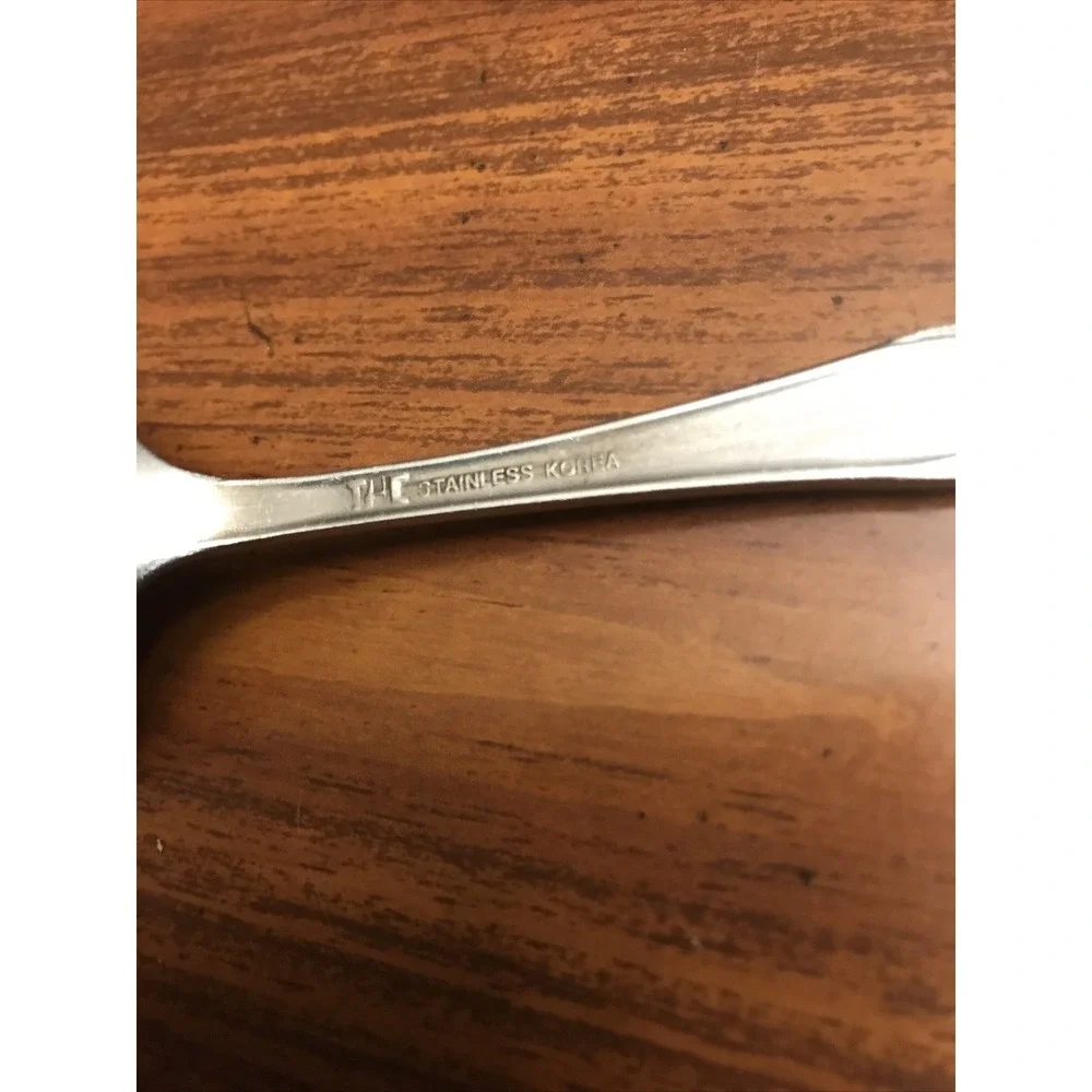 THC stainless steel korea soup spoon rose floral pattern 5 1/2 in‎